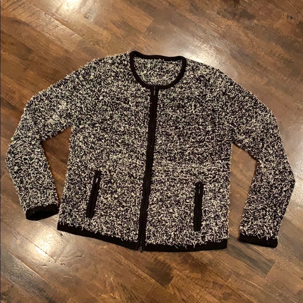Knit St. John? Full Zip Cardigan Sweater Pockets